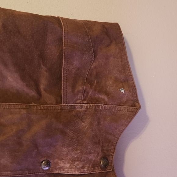 Men's Cripple Creek Brown Leather Vest size L - Picture 2 of 4